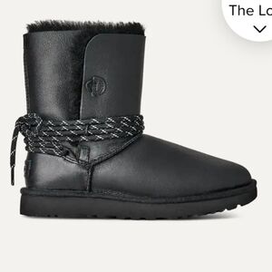 UGG Baily Tie Leather Black Boots